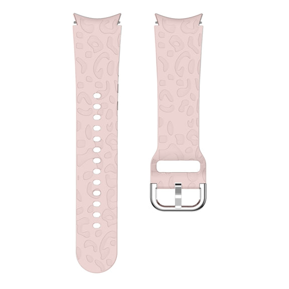 For Samsung Galaxy Watch 6 Leopard Print Embossed Silicone Watch Band(Pink)