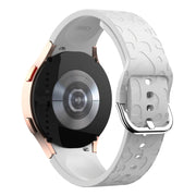 For Samsung Galaxy Watch 6 Leopard Print Embossed Silicone Watch Band(Light Grey)