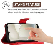 For Motorola Moto G Power 5G 2024 Rhombic Texture Flip Leather Phone Case with Long Lanyard(Red)