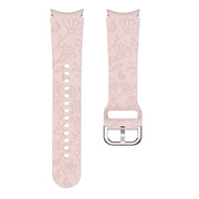 For Samsung Galaxy Watch 6 Butterfly Flower Embossed Silicone Watch Band(Pink)