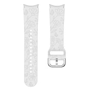 For Samsung Galaxy Watch 6 Butterfly Flower Embossed Silicone Watch Band(Light Grey)