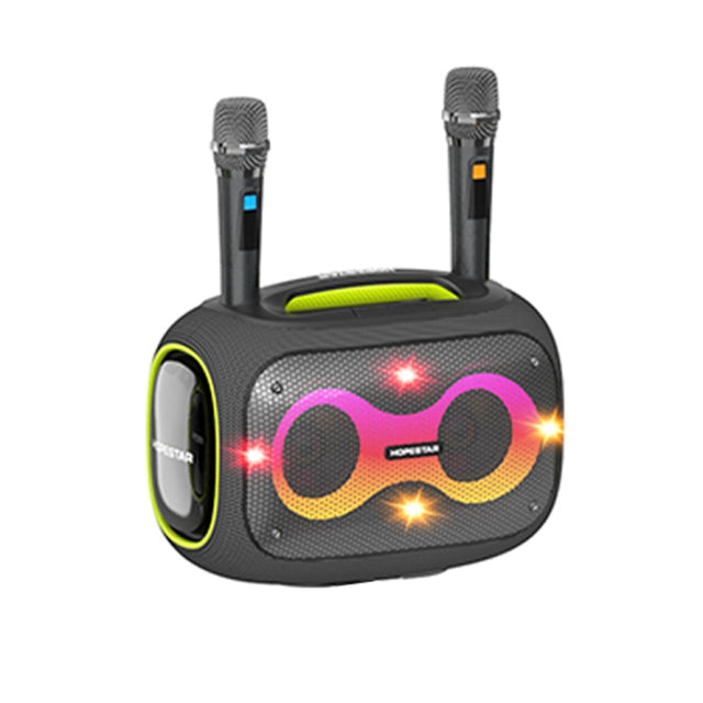 HOPESTAR Party Box 120W Karaoke Bluetooth Speaker with 2 Microphones(Grey)