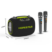 HOPESTAR Party Box 120W Karaoke Bluetooth Speaker with 2 Microphones(Grey)