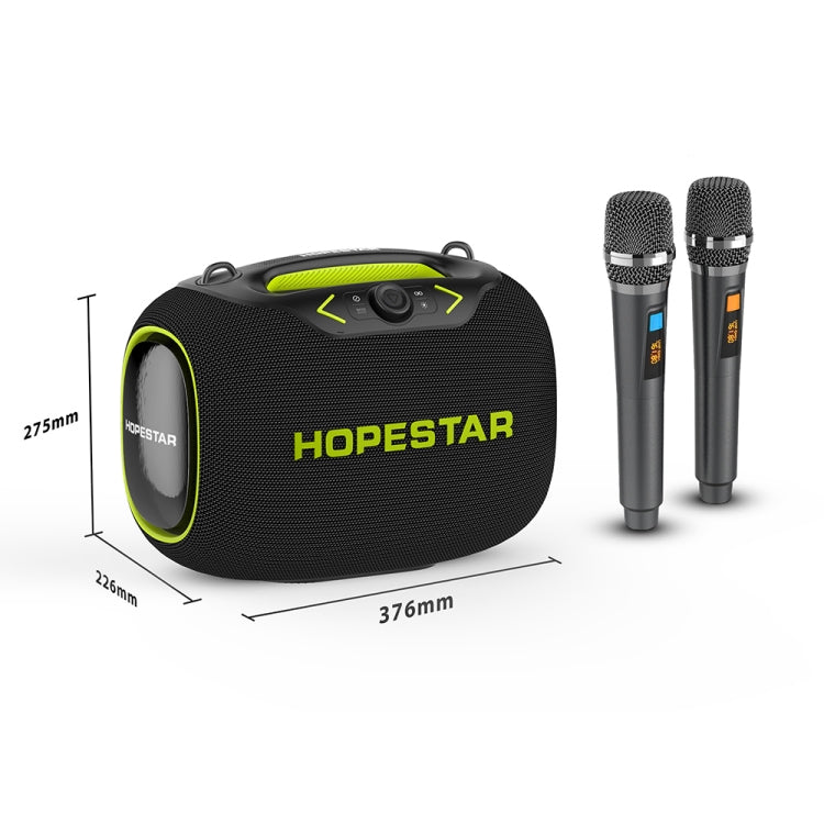 HOPESTAR Party Box 120W Karaoke Bluetooth Speaker with 2 Microphones(Black)