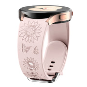 For Samsung Galaxy Watch 6 Sunflower Pattern Embossed Silicone Watch Band(Pink)