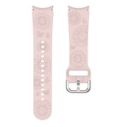 For Samsung Galaxy Watch 6 Sunflower Pattern Embossed Silicone Watch Band(Pink)