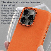 For iPhone 15 Pro Max Metal Lens Frame Leather Full Coverage Shockproof Phone Case(Blue)