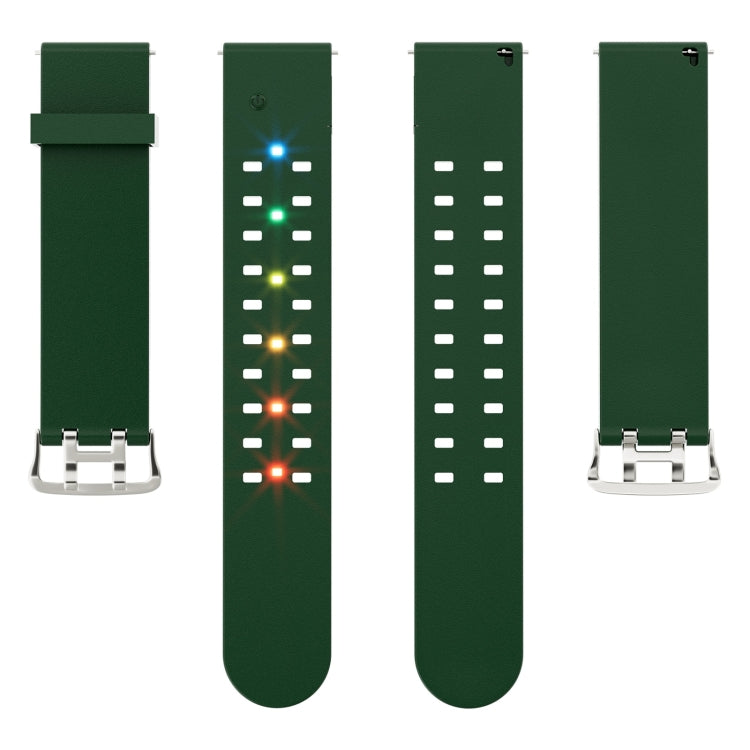 22mm Luminous Colorful Light Silicone Watch Band(Green)