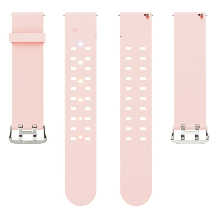 22mm Luminous Colorful Light Silicone Watch Band(Pink)