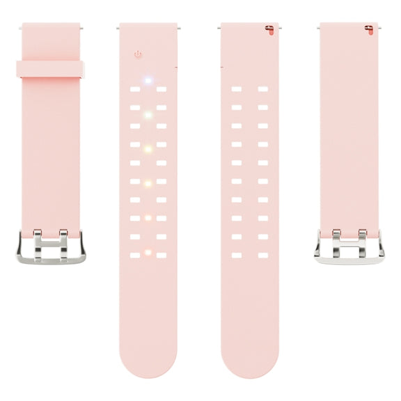 22mm Luminous Colorful Light Silicone Watch Band(Pink)