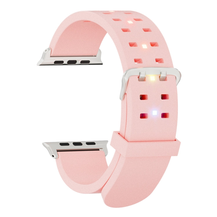 22mm Luminous Colorful Light Silicone Watch Band(Pink)