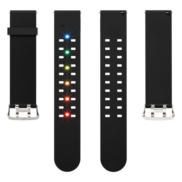 22mm Luminous Colorful Light Silicone Watch Band(Black)