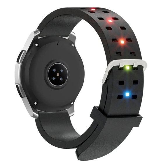 22mm Luminous Colorful Light Silicone Watch Band(Black)