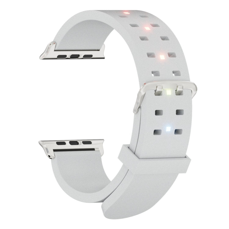 22mm Luminous Colorful Light Silicone Watch Band(Light Grey)