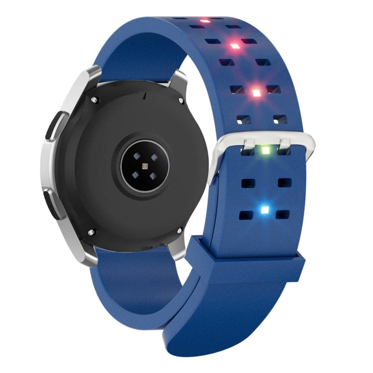 22mm Luminous Colorful Light Silicone Watch Band(Blue)