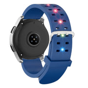 22mm Luminous Colorful Light Silicone Watch Band(Blue)