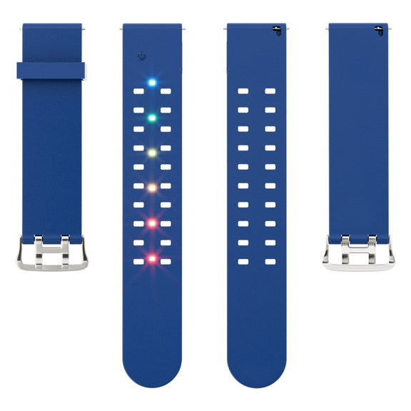 22mm Luminous Colorful Light Silicone Watch Band(Blue)