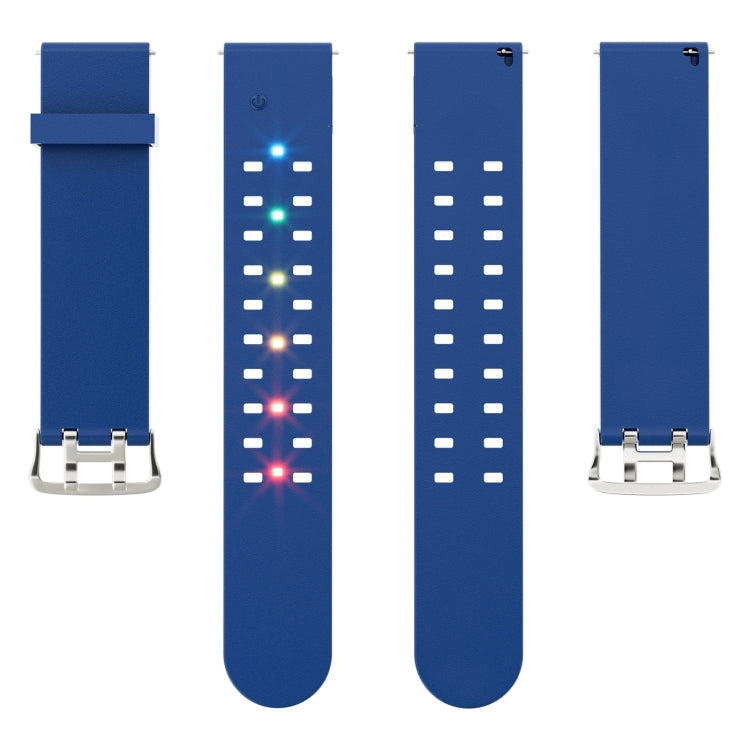 22mm Luminous Colorful Light Silicone Watch Band(Blue)