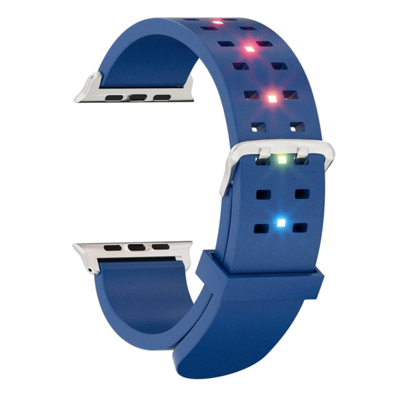 22mm Luminous Colorful Light Silicone Watch Band(Blue)