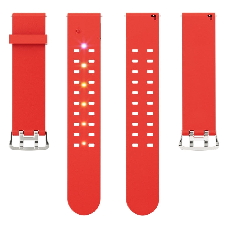 22mm Luminous Colorful Light Silicone Watch Band(Red)