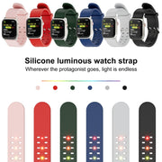 22mm Luminous Colorful Light Silicone Watch Band(Green)