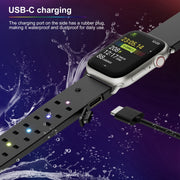 22mm Luminous Colorful Light Silicone Watch Band(Green)