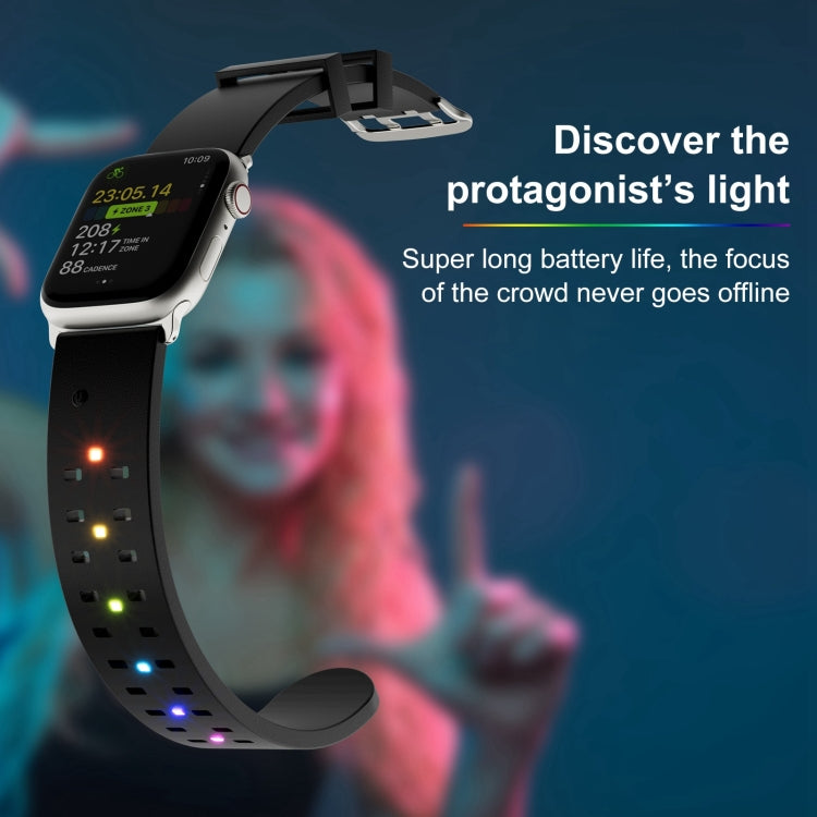 22mm Luminous Colorful Light Silicone Watch Band(Green)