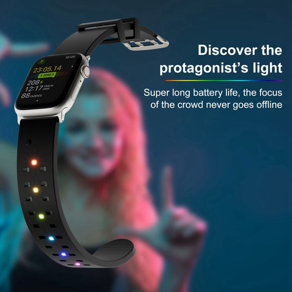 22mm Luminous Colorful Light Silicone Watch Band(Green)