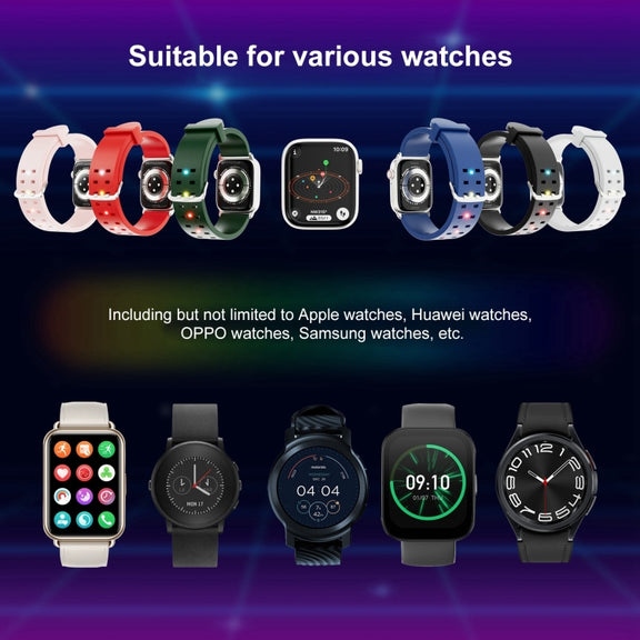 22mm Luminous Colorful Light Silicone Watch Band(Green)