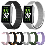 For Samsung Galaxy Fit 3 Woven Nylon Loop Watch Band(Grey White)