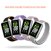 For Samsung Galaxy Fit 3 Woven Nylon Loop Watch Band(Grey White)