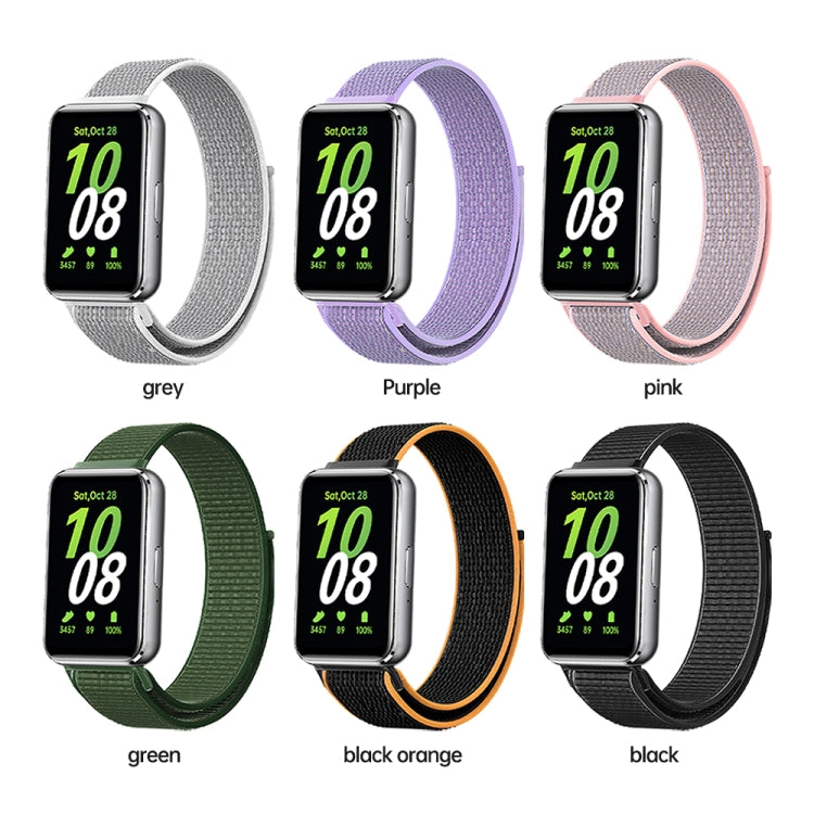 For Samsung Galaxy Fit 3 Woven Nylon Loop Watch Band(Army Green)