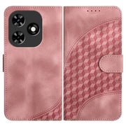 For Tecno Spark Go 2024 YX0060 Elephant Head Embossed Phone Leather Case with Lanyard(Pink)