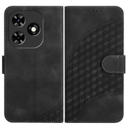 For Tecno Spark Go 2024 YX0060 Elephant Head Embossed Phone Leather Case with Lanyard(Black)