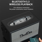 Oneder D7 Bluetooth Speaker Outdoor Karaoke Wireless Speakers With Two Mic(Black)