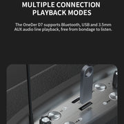 Oneder D7 Bluetooth Speaker Outdoor Karaoke Wireless Speakers With Two Mic(Orange)