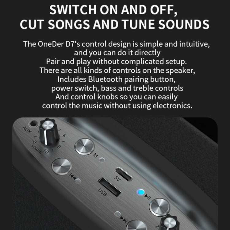 Oneder D7 Bluetooth Speaker Outdoor Karaoke Wireless Speakers With Two Mic(Orange)