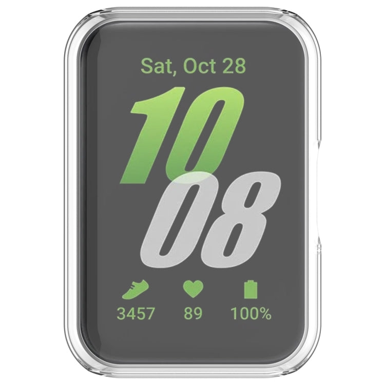 For Samsung Galaxy Fit 3 Full Coverage TPU Electroplated Watch Protective Case(Transparent White)