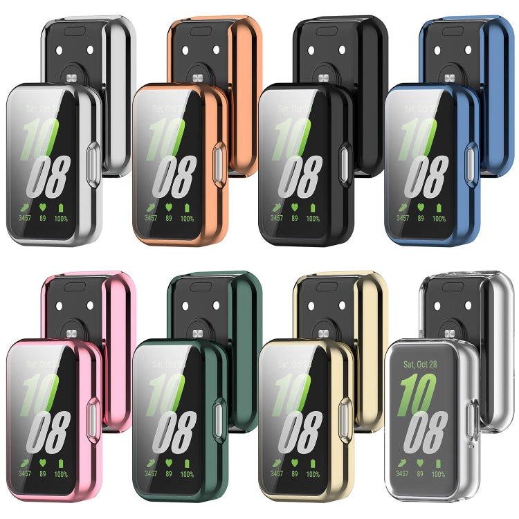 For Samsung Galaxy Fit 3 Full Coverage TPU Electroplated Watch Protective Case(Transparent White)