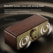 OneDer JY82 Wooden Retro Styling Wireless Speaker HIFI Classic FM Radio Support TF / U-Disk / AUX(Leather Green)