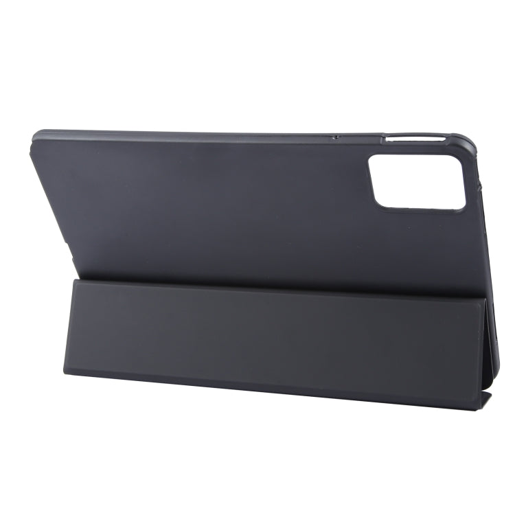 For Lenovo Tab M11/ Xiaoxin Pad 11 2024 Tri-fold Silicone Leather Tablet Case(Black)