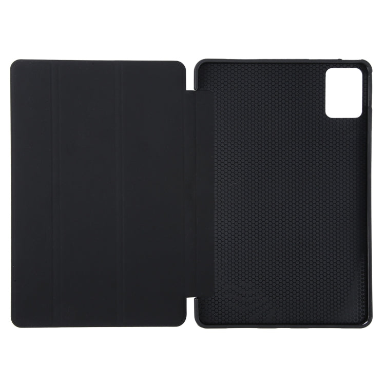For Lenovo Tab M11/ Xiaoxin Pad 11 2024 Tri-fold Silicone Leather Tablet Case(Black)