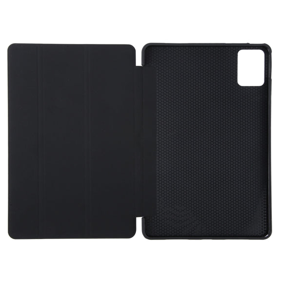 For Lenovo Tab M11/ Xiaoxin Pad 11 2024 Tri-fold Silicone Leather Tablet Case(Black)