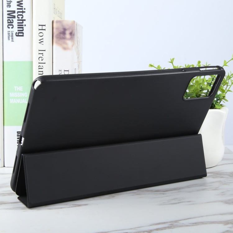 For Lenovo Tab M11/ Xiaoxin Pad 11 2024 Tri-fold Silicone Leather Tablet Case(Black)
