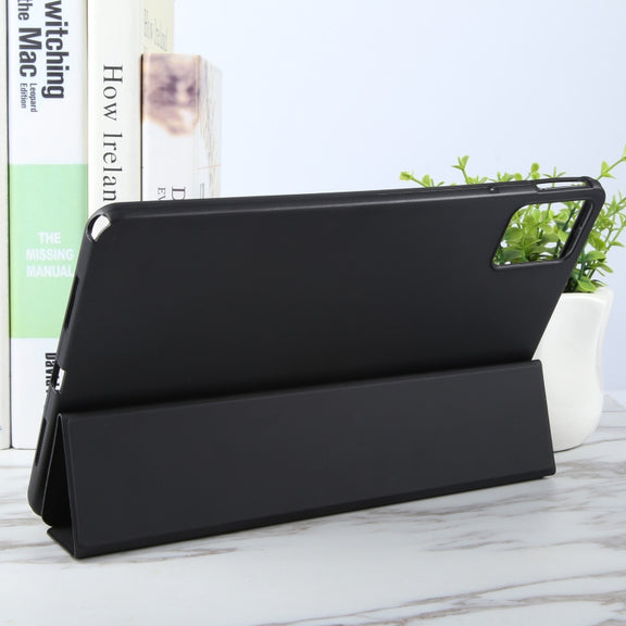 For Lenovo Tab M11/ Xiaoxin Pad 11 2024 Tri-fold Silicone Leather Tablet Case(Black)