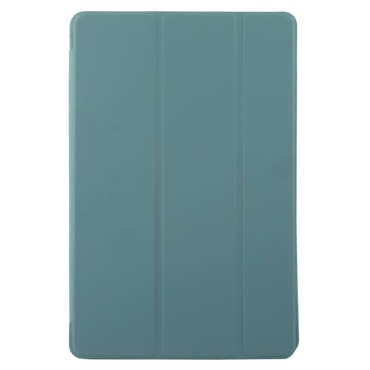 For Lenovo Tab M11/ Xiaoxin Pad 11 2024 Tri-fold Silicone Leather Tablet Case(Dark Green)