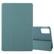 For Lenovo Tab M11/ Xiaoxin Pad 11 2024 Tri-fold Silicone Leather Tablet Case(Dark Green)