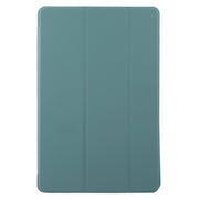 For Lenovo Tab M11/ Xiaoxin Pad 11 2024 Tri-fold Silicone Leather Tablet Case(Dark Green)