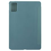 For Lenovo Tab M11/ Xiaoxin Pad 11 2024 Tri-fold Silicone Leather Tablet Case(Dark Green)