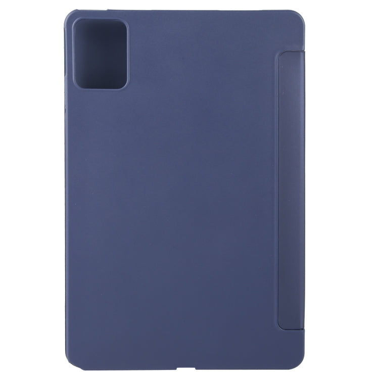 For Lenovo Tab M11/ Xiaoxin Pad 11 2024 Tri-fold Silicone Leather Tablet Case(Dark Blue)